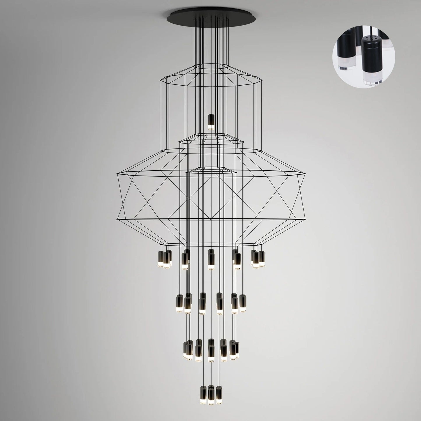 Geometric Wire Frame Chandelier — Modern Statement