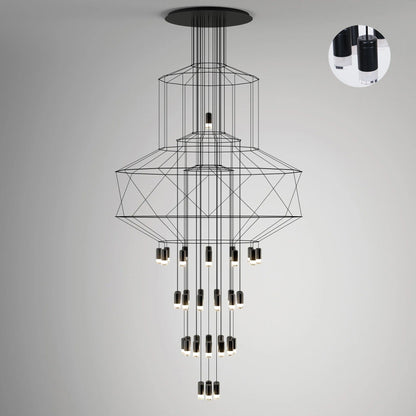 Geometric Wire Frame Chandelier — Modern Statement