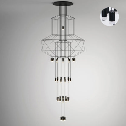 Geometric Wire Frame Chandelier — Modern Statement