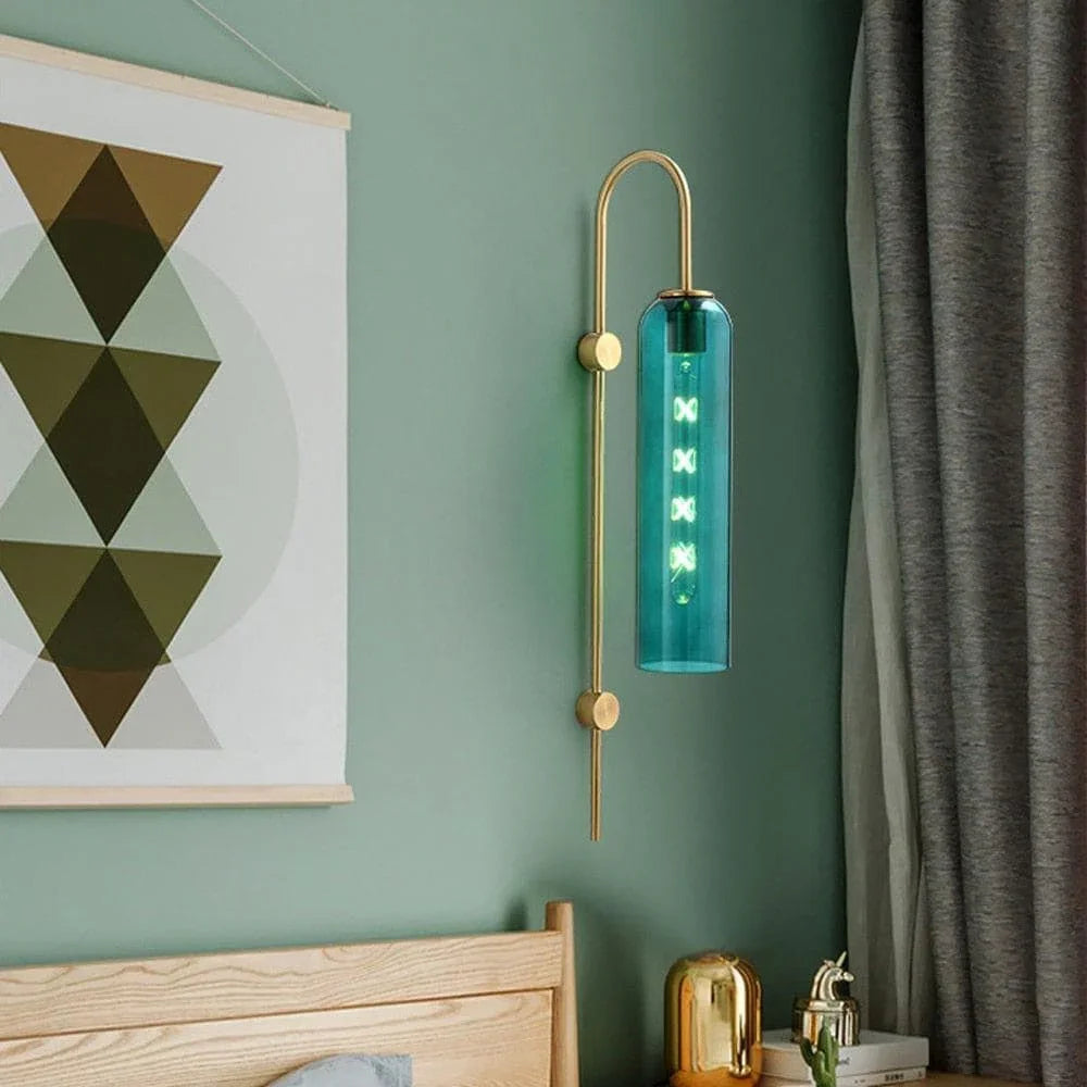 Blown Glass Tube Wall Sconce — Jewel-Toned Modern Glow - LumoTrot