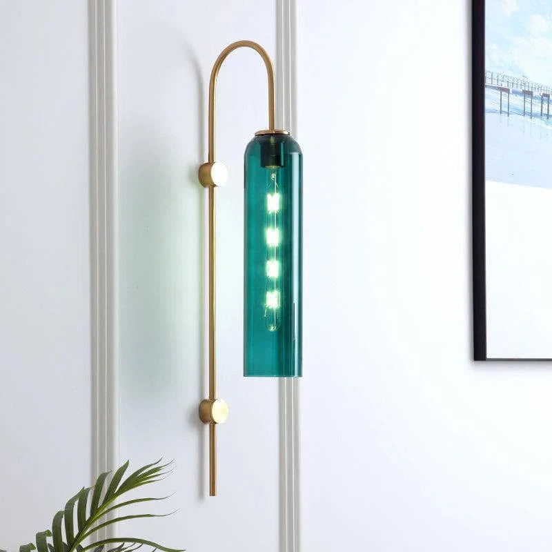 Blown Glass Tube Wall Sconce — Jewel-Toned Modern Glow - LumoTrot
