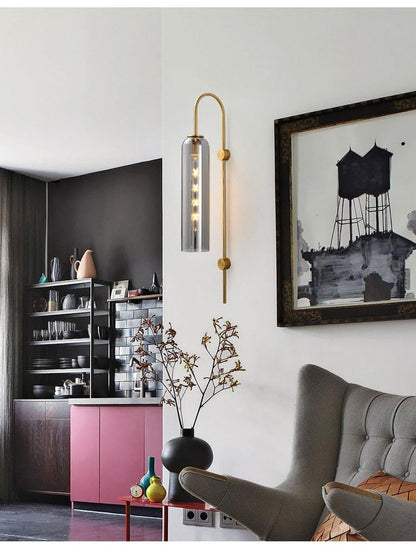Blown Glass Tube Wall Sconce — Jewel-Toned Modern Glow - LumoTrot
