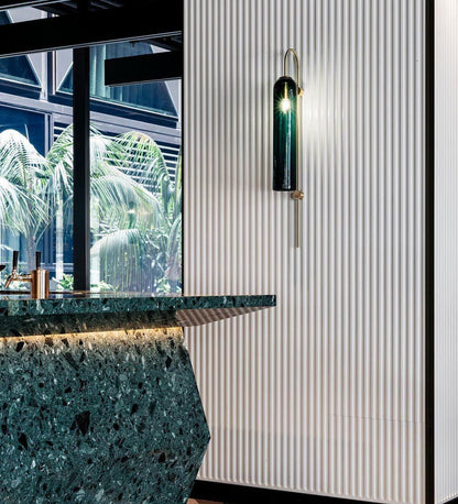 Blown Glass Tube Wall Sconce — Jewel-Toned Modern Glow - LumoTrot