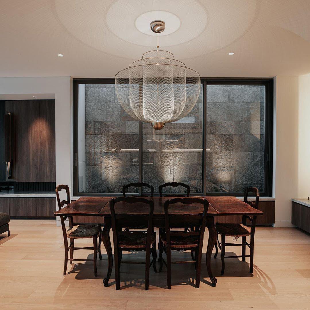 Woven Metal Chandelier — Sculptural Statement Piece - LumoTrot