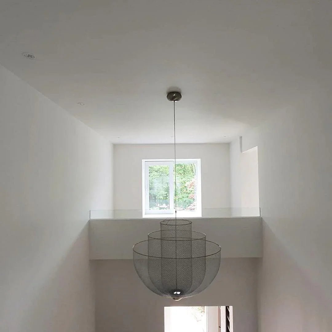 Woven Metal Chandelier — Sculptural Statement Piece - LumoTrot