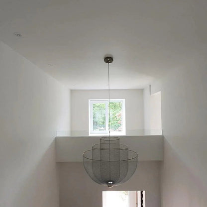 Woven Metal Chandelier — Sculptural Statement Piece - LumoTrot
