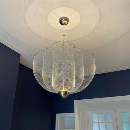 Woven Metal Chandelier — Sculptural Statement Piece - LumoTrot