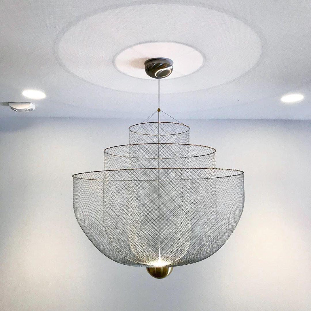 Woven Metal Chandelier — Sculptural Statement Piece - LumoTrot