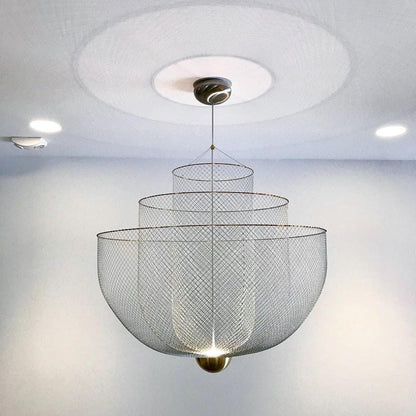 Woven Metal Chandelier — Sculptural Statement Piece - LumoTrot