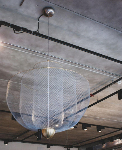 Woven Metal Chandelier — Sculptural Statement Piece - LumoTrot
