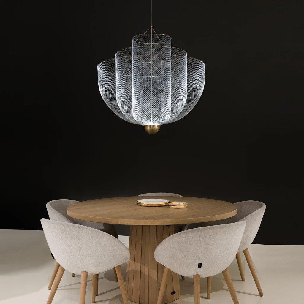 Woven Metal Chandelier — Sculptural Statement Piece - LumoTrot