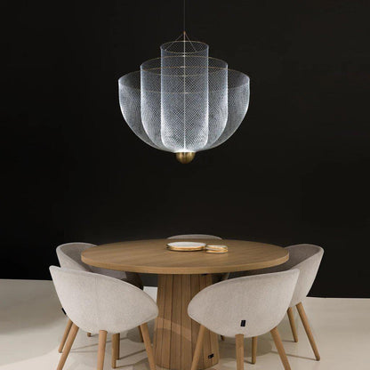 Woven Metal Chandelier — Sculptural Statement Piece - LumoTrot