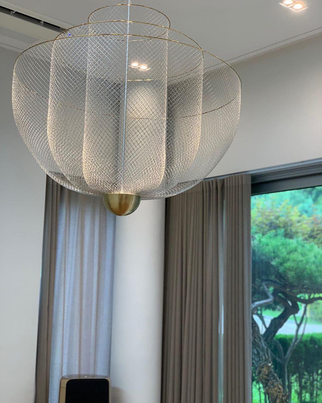 Woven Metal Chandelier — Sculptural Statement Piece - LumoTrot