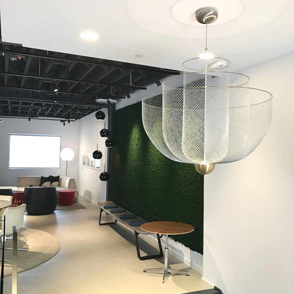Woven Metal Chandelier — Sculptural Statement Piece - LumoTrot