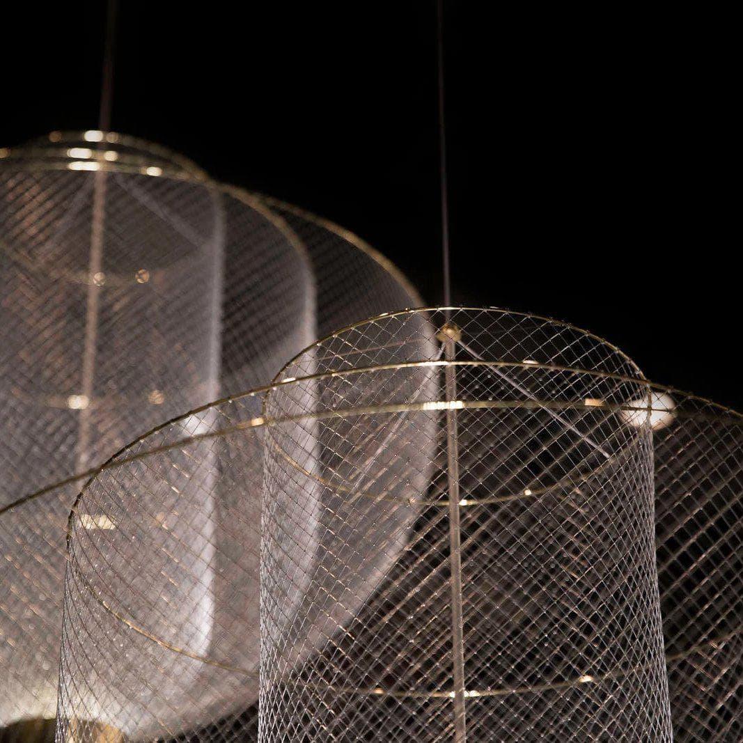 Woven Metal Chandelier — Sculptural Statement Piece - LumoTrot