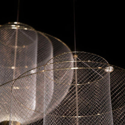 Woven Metal Chandelier — Sculptural Statement Piece - LumoTrot