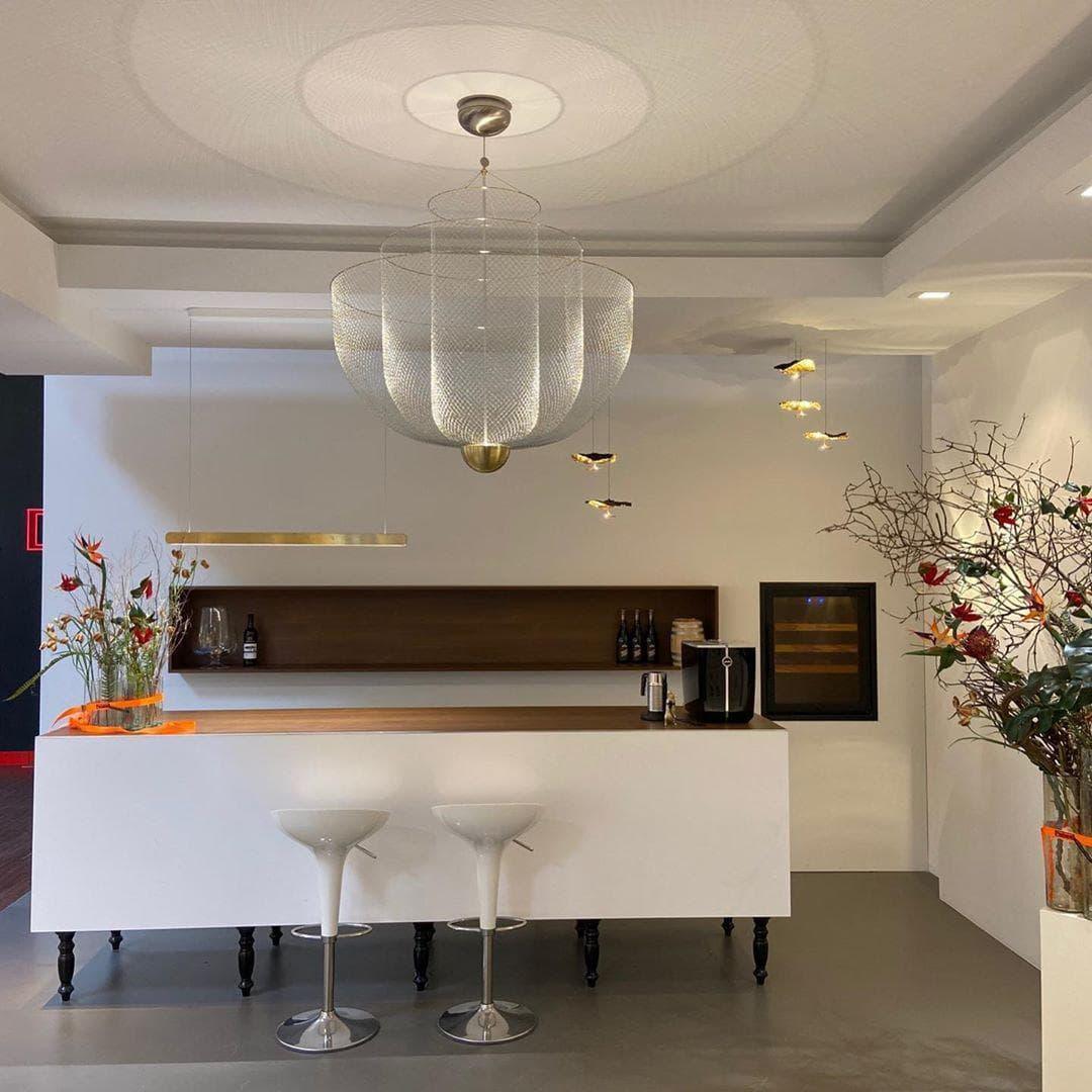Woven Metal Chandelier — Sculptural Statement Piece - LumoTrot
