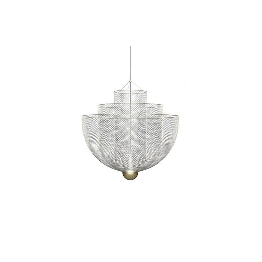 Woven Metal Chandelier — Sculptural Statement Piece - LumoTrot