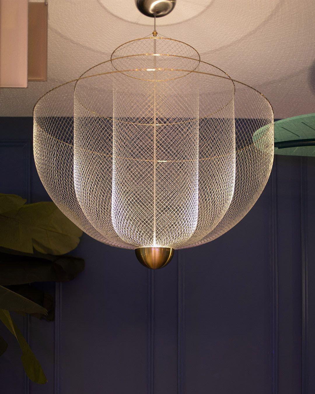 Woven Metal Chandelier — Sculptural Statement Piece - LumoTrot