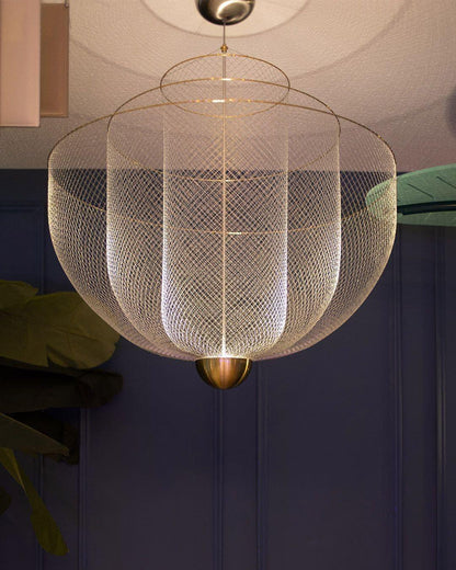 Woven Metal Chandelier — Sculptural Statement Piece - LumoTrot