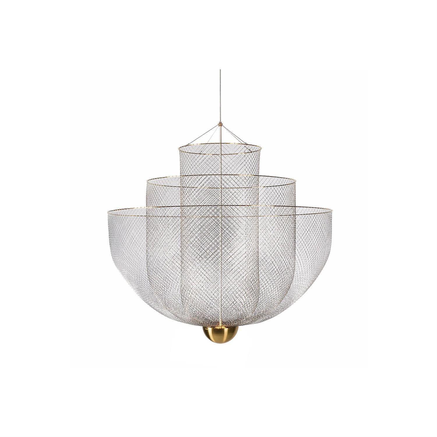 Woven Metal Chandelier — Sculptural Statement Piece - LumoTrot