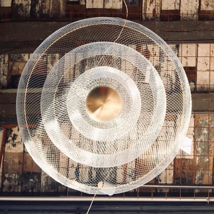 Woven Metal Chandelier — Sculptural Statement Piece - LumoTrot