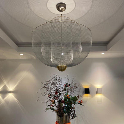 Woven Metal Chandelier — Sculptural Statement Piece - LumoTrot