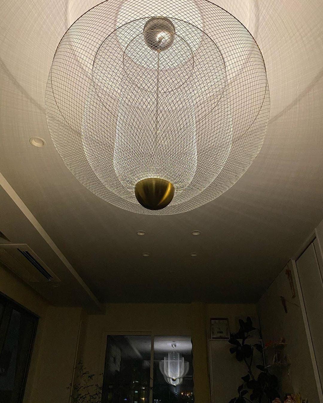 Woven Metal Chandelier — Sculptural Statement Piece - LumoTrot