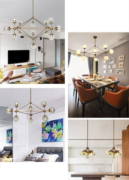 Geometric Brass Pendant Light — Modern Statement - LumoTrot