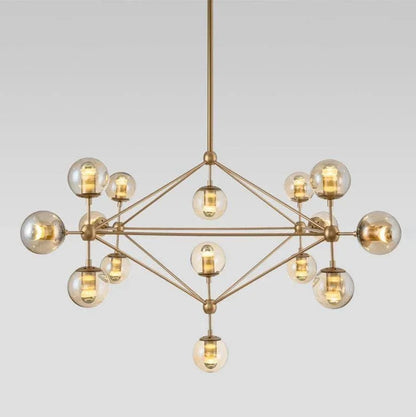 Geometric Brass Pendant Light — Modern Statement - LumoTrot