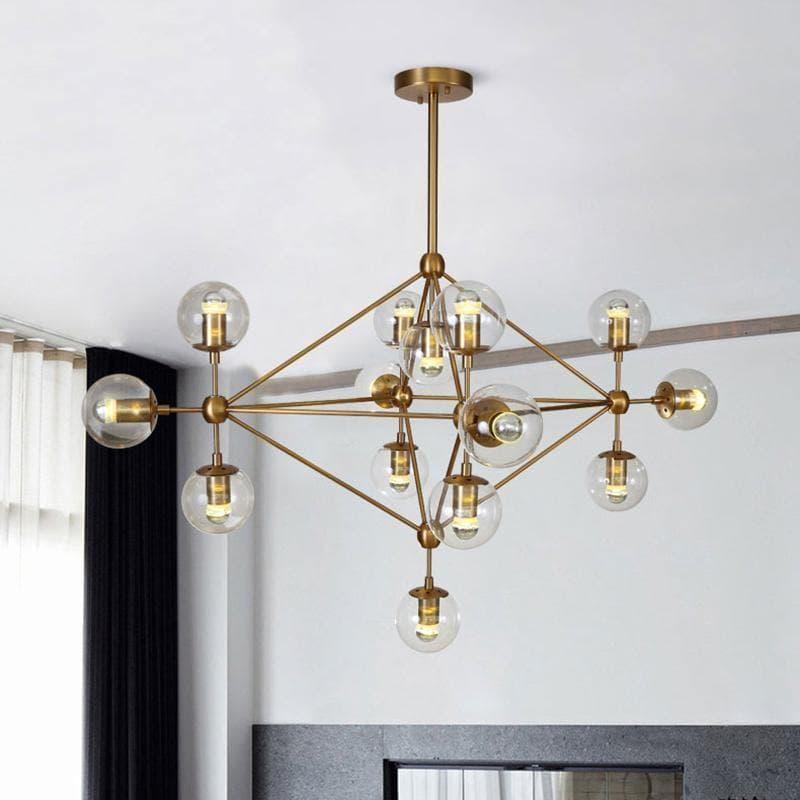 Geometric Brass Pendant Light — Modern Statement - LumoTrot