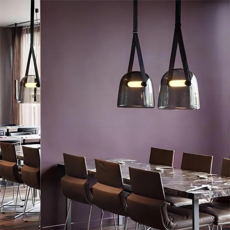 Smoked Glass Pendant Light — Modern Accent Glow - LumoTrot