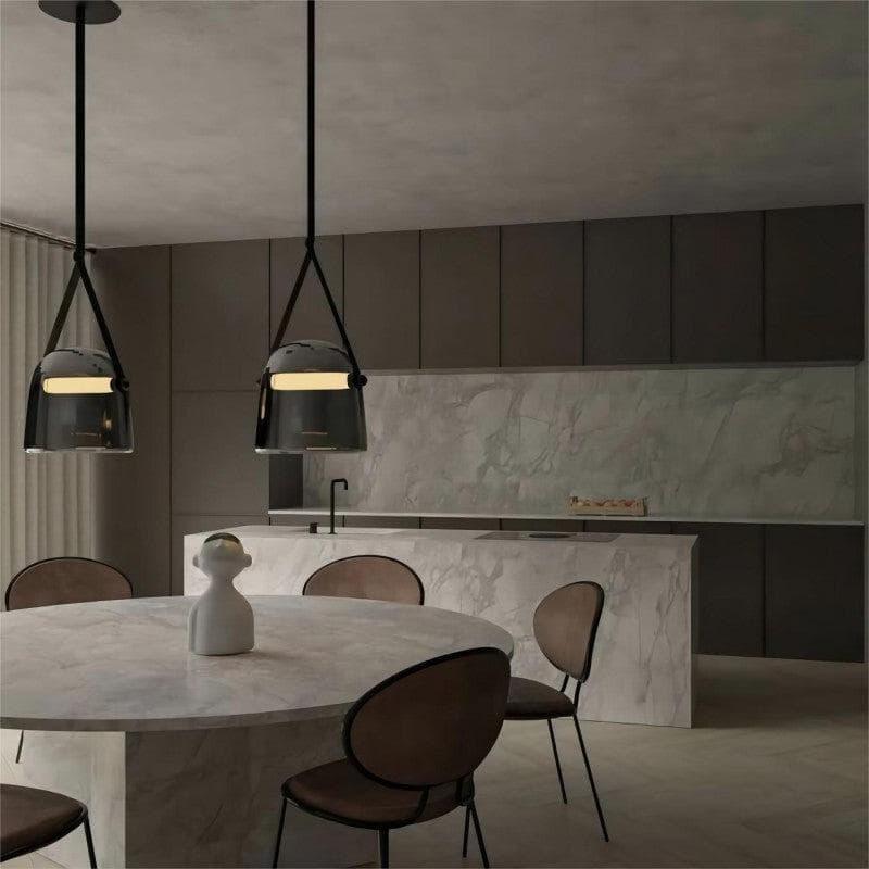 Smoked Glass Pendant Light — Modern Accent Glow