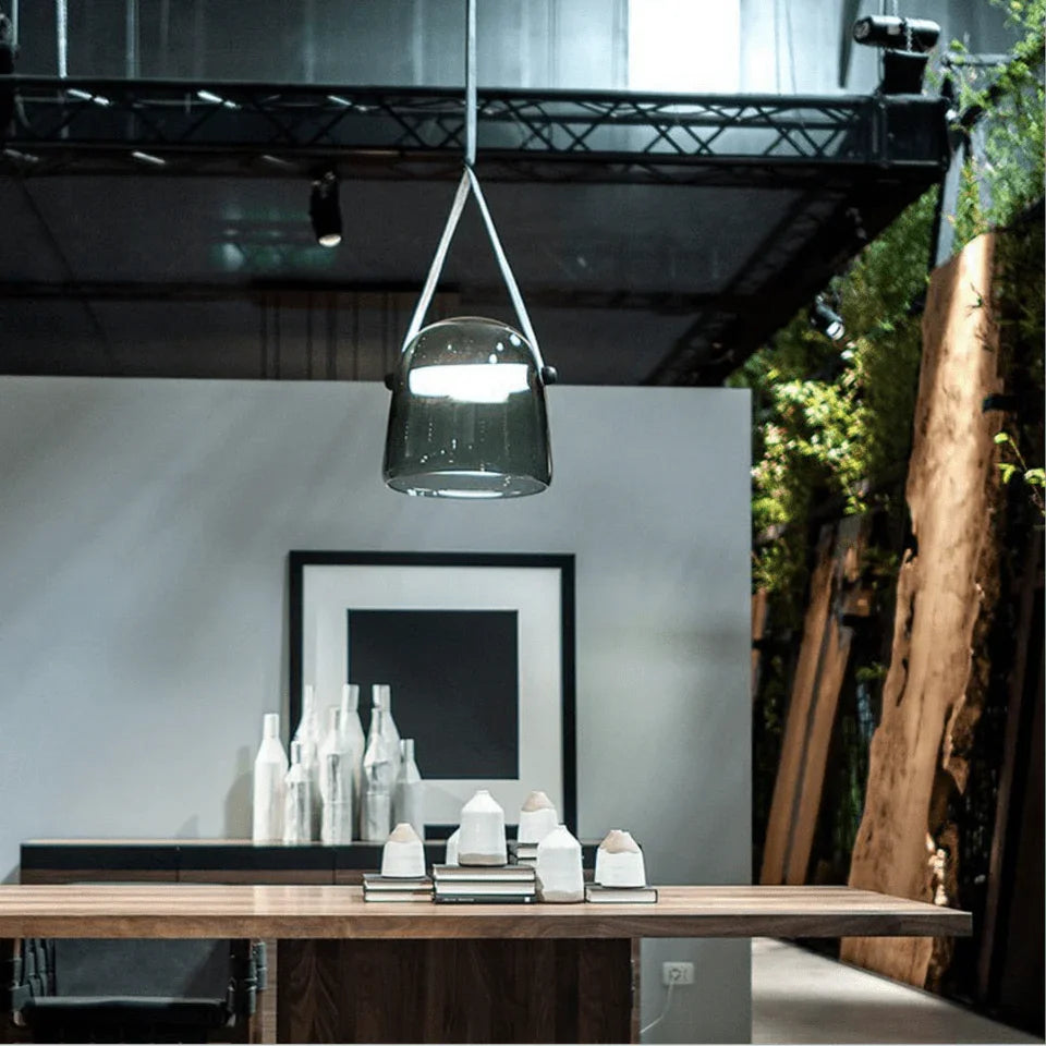 Smoked Glass Pendant Light — Modern Accent Glow - LumoTrot
