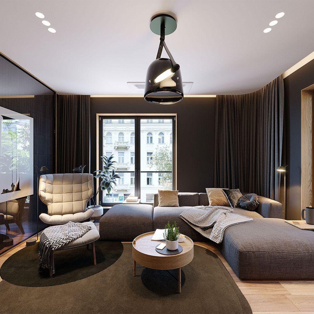 Rounded silhouette smoked glass pendant light Lumotrot