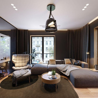Rounded silhouette smoked glass pendant light Lumotrot