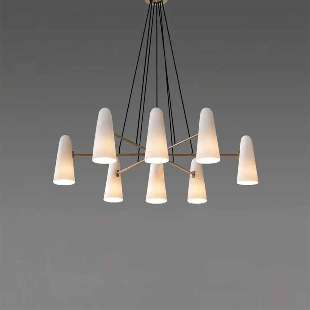 Brass Porcelain Chandelier — Warm Modern Ambiance - LumoTrot