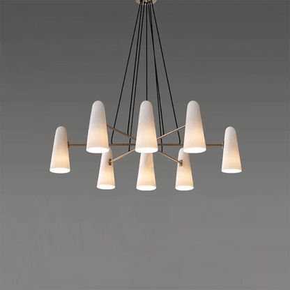 Brass Porcelain Chandelier — Warm Modern Ambiance - LumoTrot