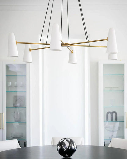 Brass Porcelain Chandelier — Warm Modern Ambiance - LumoTrot