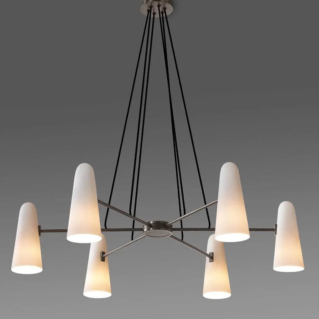 Brass Porcelain Chandelier — Warm Modern Ambiance - LumoTrot
