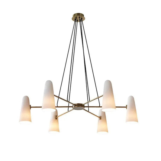 Brass Porcelain Chandelier — Warm Modern Ambiance - LumoTrot