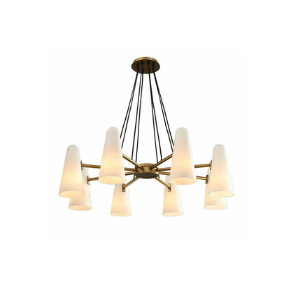 Brass Porcelain Chandelier — Warm Modern Ambiance - LumoTrot