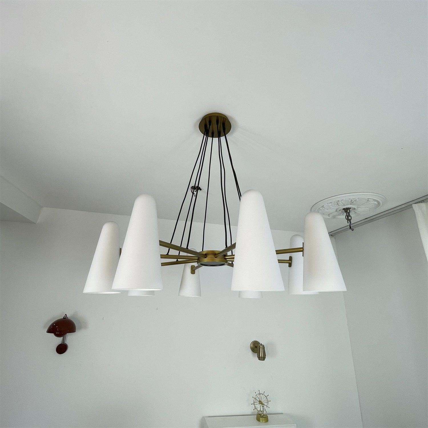 Brass Porcelain Chandelier — Warm Modern Ambiance