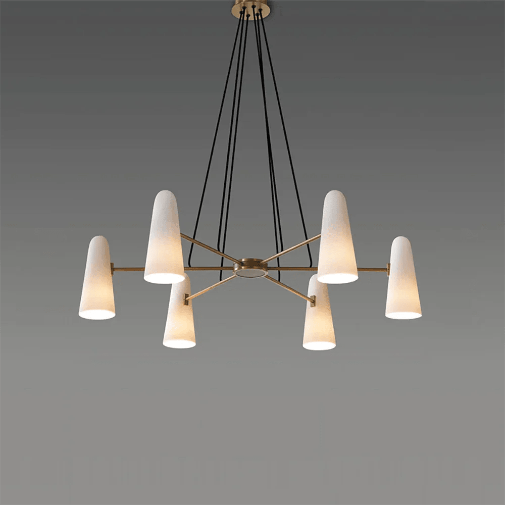 Brass Porcelain Chandelier — Warm Modern Ambiance - LumoTrot
