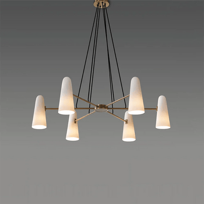 Brass Porcelain Chandelier — Warm Modern Ambiance - LumoTrot