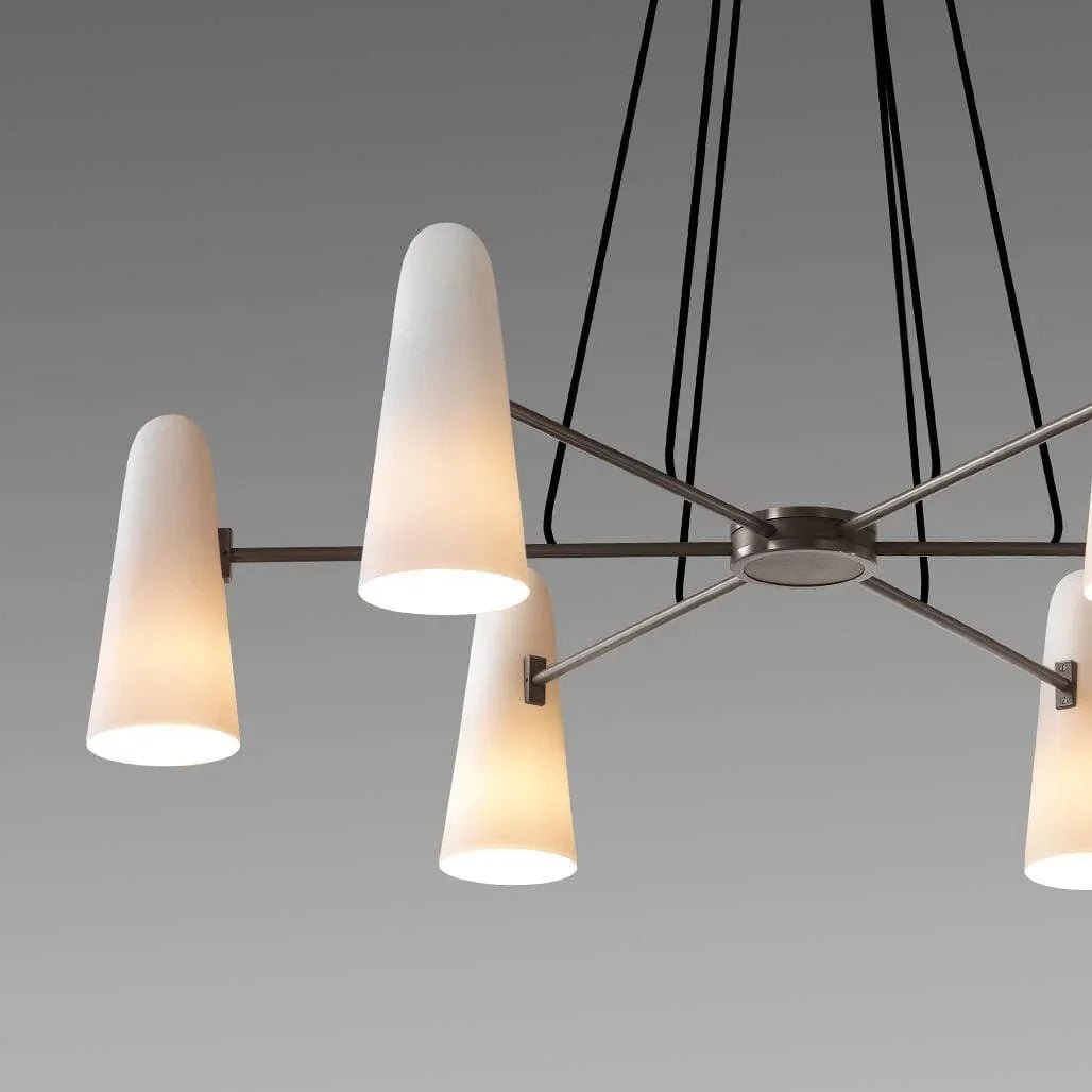 Brass Porcelain Chandelier — Warm Modern Ambiance - LumoTrot