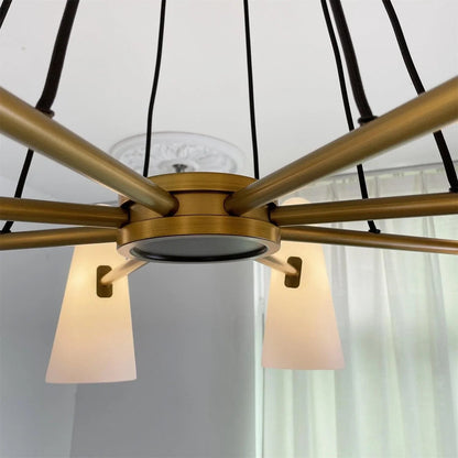 Brass Porcelain Chandelier — Warm Modern Ambiance