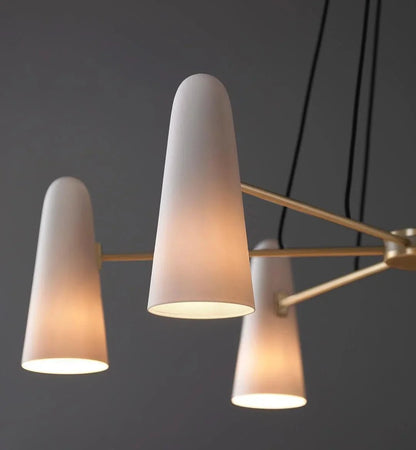 Brass Porcelain Chandelier — Warm Modern Ambiance - LumoTrot