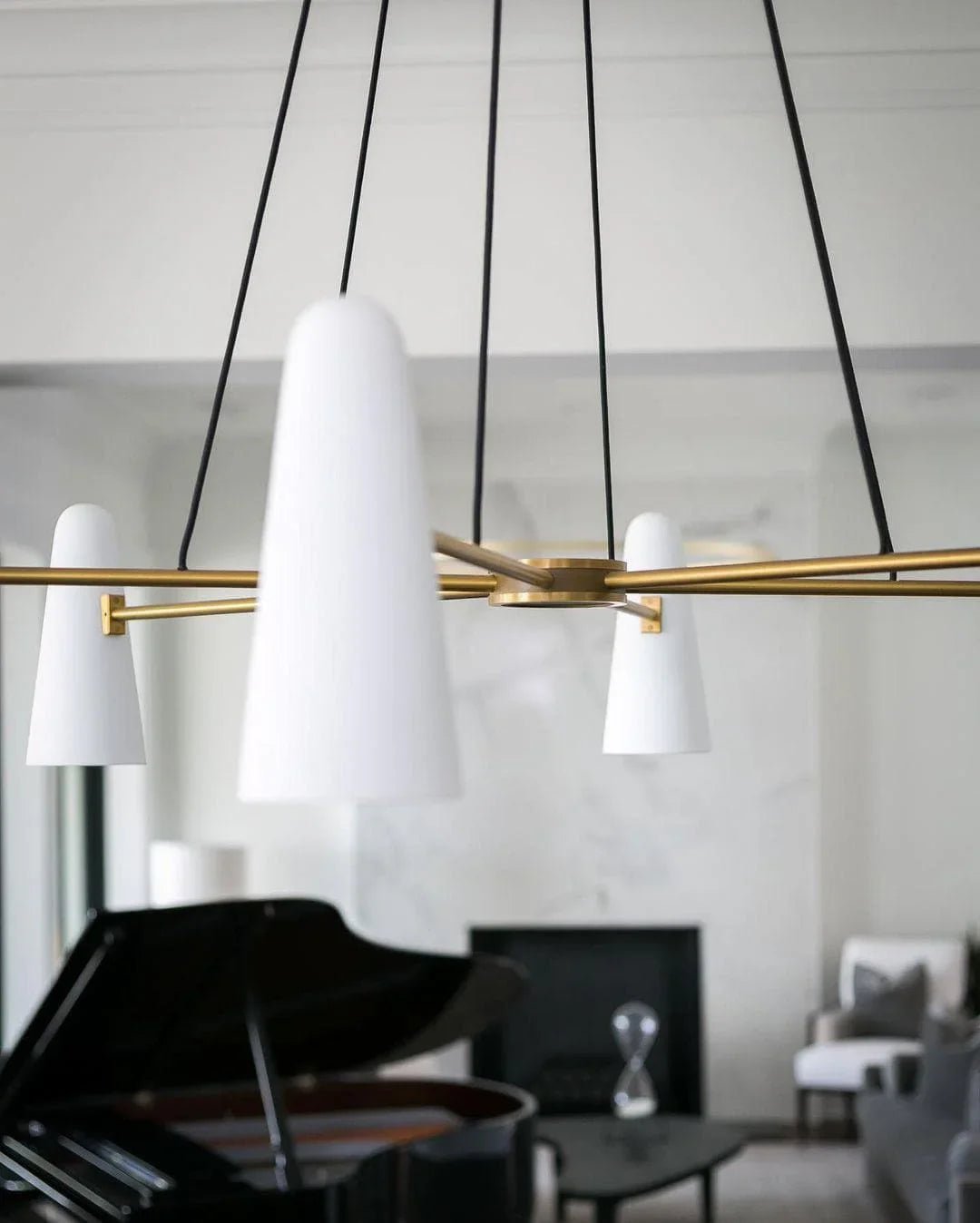 Brass Porcelain Chandelier — Warm Modern Ambiance - LumoTrot