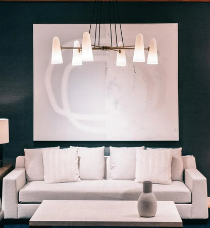 Brass Porcelain Chandelier — Warm Modern Ambiance - LumoTrot